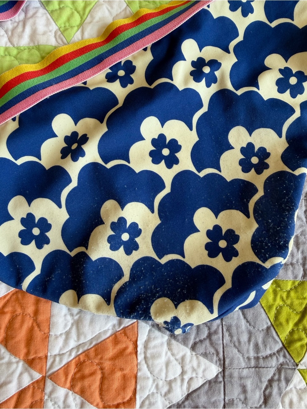 Mini Boden Girls Royal Blue Floral Long-Sleeve Rash Guard Swim Set - Picture 5 of 5